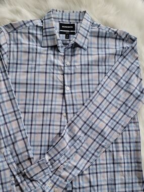 Bonobos Men’s Blue Plaid Dress Shirt